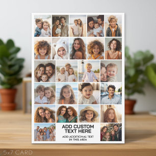 24 Photo Collage with Text Box Holiday Card