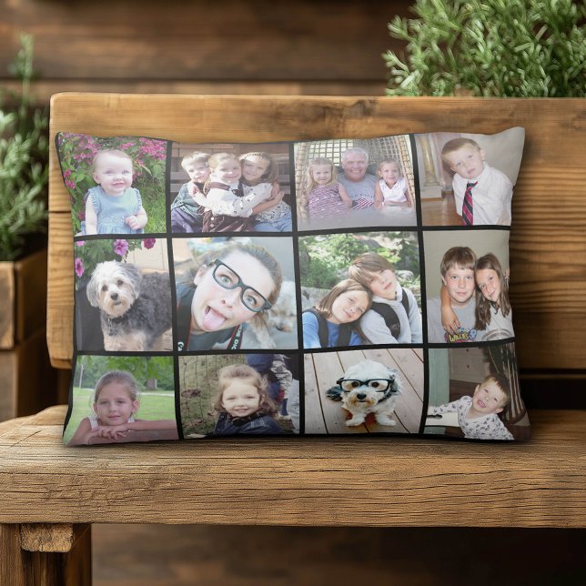24 Photo Template Collage Decorative Cushion (Custom Pillow)