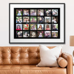 24 Photo Template Collage with Custom Text Poster<br><div class="desc">A template with 24 photos. For best results,  use square cropped photos. To change the background color,  click on the customize option and choose a new background color.</div>