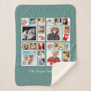 24 photographs Photo Collage Personalised Sherpa Blanket