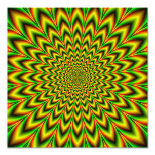 24 Point Pulse in Green Yellow and Red Photo Print