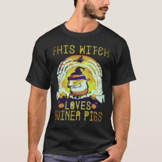 24 This Witch Loves Guinea Pigs Halloween T-Shirt