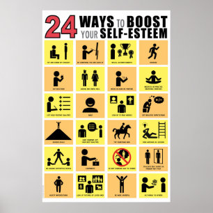 24 WAYS TO BOOST YOUR SELF-ESTEEM POSTER