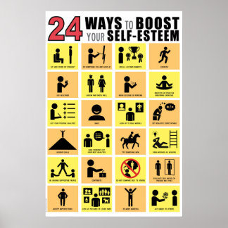 24 WAYS TO BOOST YOUR SELF-ESTEEM POSTER