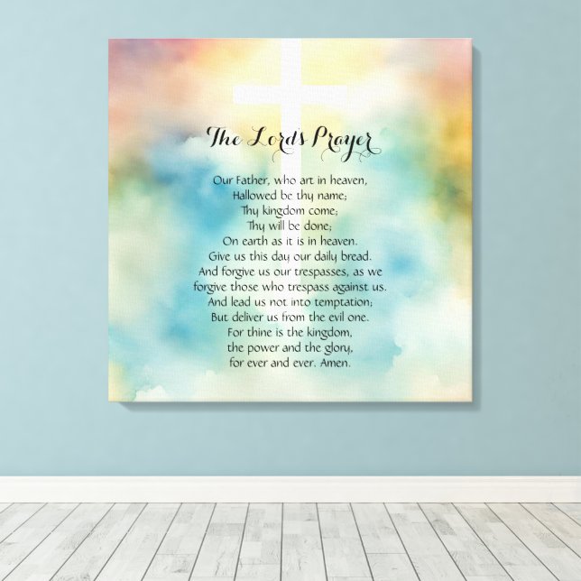 24 x 24 The Lord's Prayer  Canvas Print (Insitu(Wood Floor))