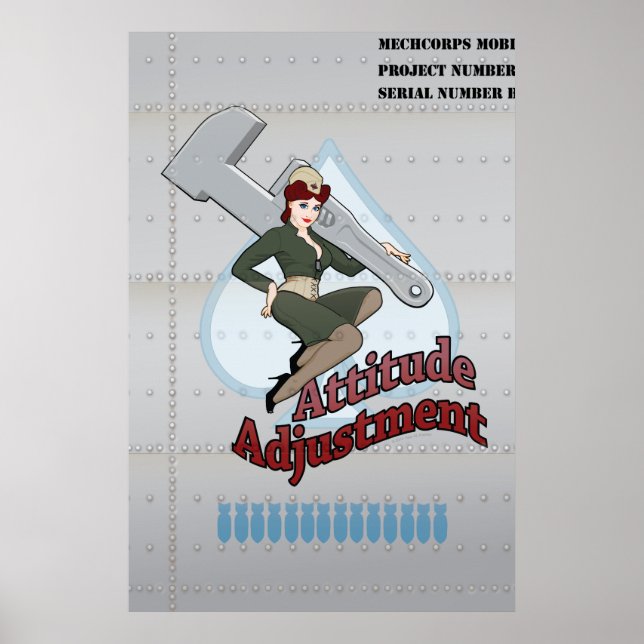 24" x 36" Attitude Adjustment Nose Art Poster (Front)