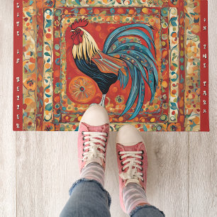 24" x 36" Welcome Mat/ Door Mat Whimsical Rooster