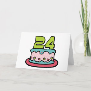 24 Year Old Birthday Cake Card