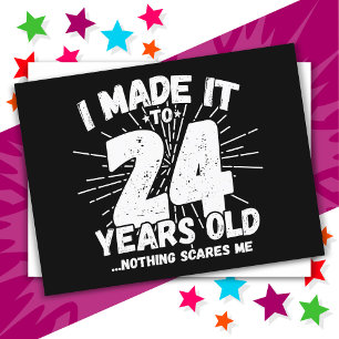 24 Year Old Sarcastic Meme Funny 24th Birthday Postcard