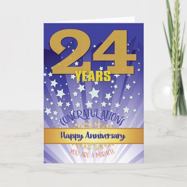24 Year Recovery Anniversary Bold Numeral Card (Front)