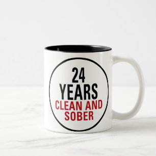24 Years Clean and Sober Two-Tone Coffee Mug