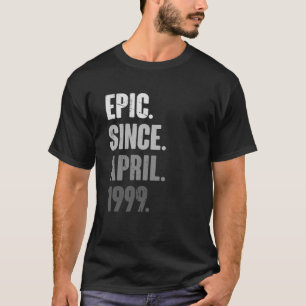 24 Years Old Vintage 1999 April Birthday 24th Deco T-Shirt