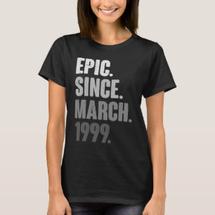 24 Years Old Vintage 1999 March Birthday 24th Deco T-Shirt