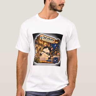 24H Laundromat Cat T-Shirt Japanese Night Laundr