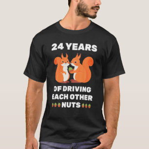 24Th 24-Year Wedding Anniversary Funny Couple For T-Shirt