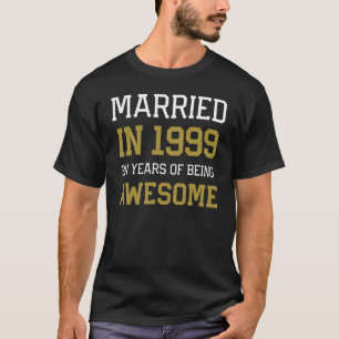 24th Anniversary for Men Married In 1999 Couples H T-Shirt
