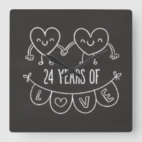24th Anniversary Gift Chalk Hearts