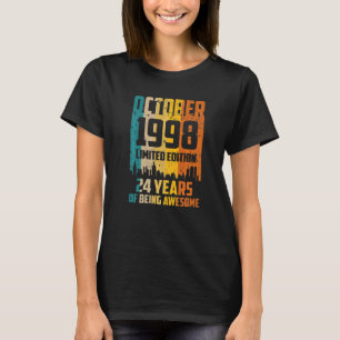 24th Birthday 24 Years Awesome Since October 1998 T-Shirt