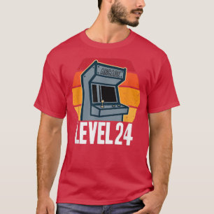 24th Birthday 24 Years Old Video Game Level 24 Ret T-Shirt
