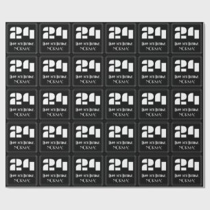 24th Birthday: Art Deco Inspired Look "24" & Name Wrapping Paper