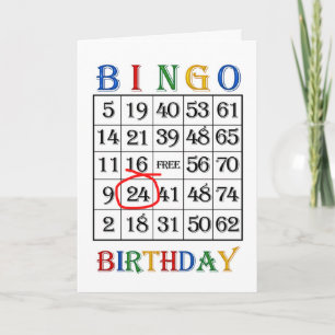 24th Birthday Bingo card