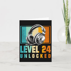 24th Birthday Boy Video Gamer Level 24 Unlocked Bo Card