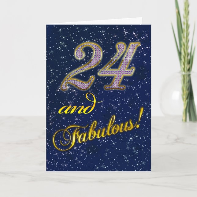 24th birthday for someone Fabulous Card (Front)