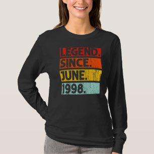 24th Birthday  Legend Since June 1998 24 Years Old T-Shirt