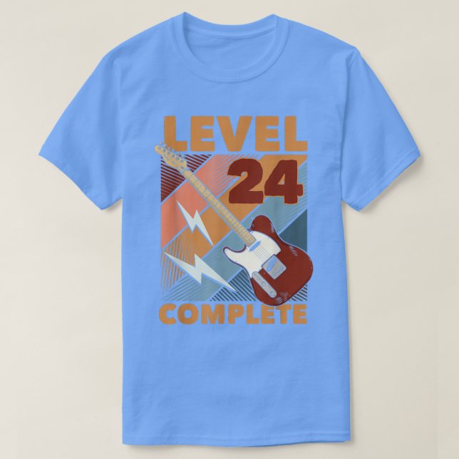 24th Birthday Level 24 Complete complete E-Guitar  T-Shirt (Design Front)