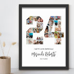 24th Birthday Number 24 Custom Photo Collage Poster<br><div class="desc">Celebrate 24th birthday with this personalised number 24 photo collage poster. This customisable gift is also perfect for wedding anniversary. It's a great way to display precious memories from your wedding and married life. The poster features a collage of photos capturing those special moments, and it can be customised with...</div>