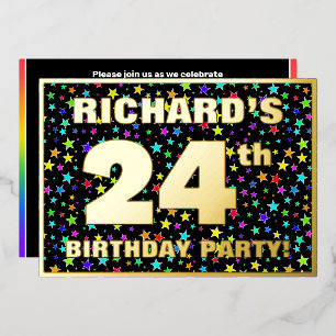 24th Birthday Party — Fun, Colourful Stars Pattern
