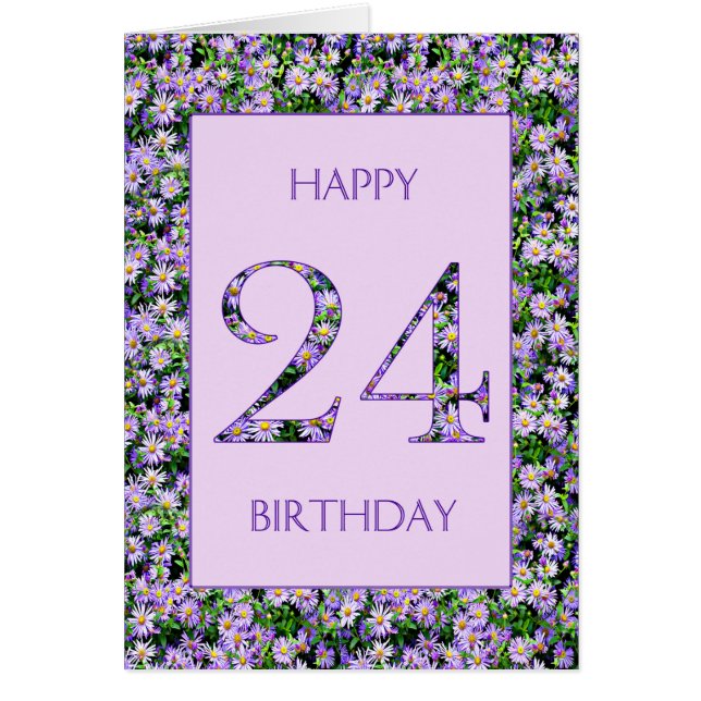 24th Birthday Purple Daisies (Front)