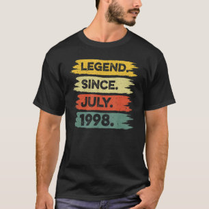 24th Birthday Retro Vintage Legend Since July 1998 T-Shirt