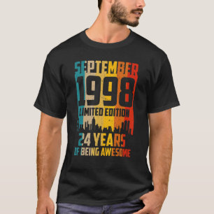 24th Birthday Vintage September 1998 24 Years Old T-Shirt