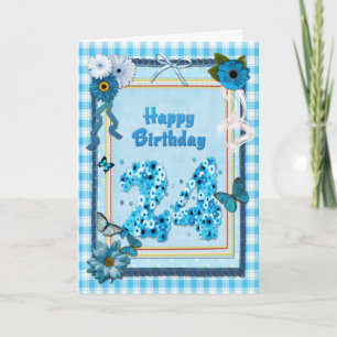 24th Birthday with a scrapbook effect Card