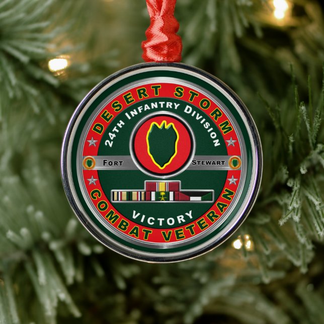 24th Infantry Division Desert Storm Christmas Metal Tree Decoration (Tree)