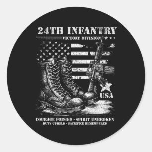 24th Infantry Victory Division Courage and Sacrifi Classic Round Sticker