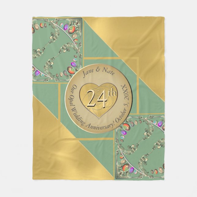 24th Opal Anniversary  Fleece Blanket (Front)