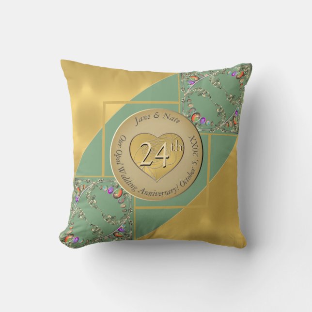 24th Opal Anniversary + Photo Cushion (Front)