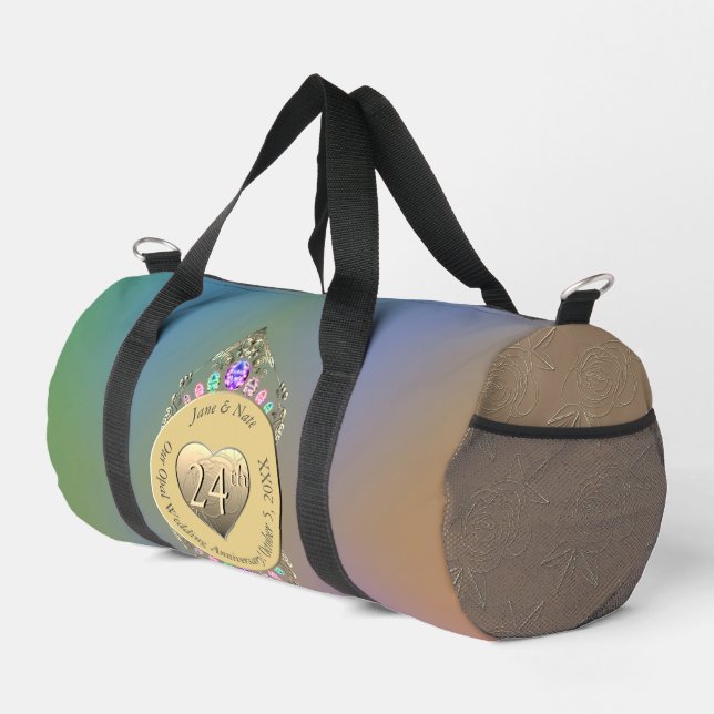 24th Opal Wedding Anniversary Duffle Bag (Right Corner)