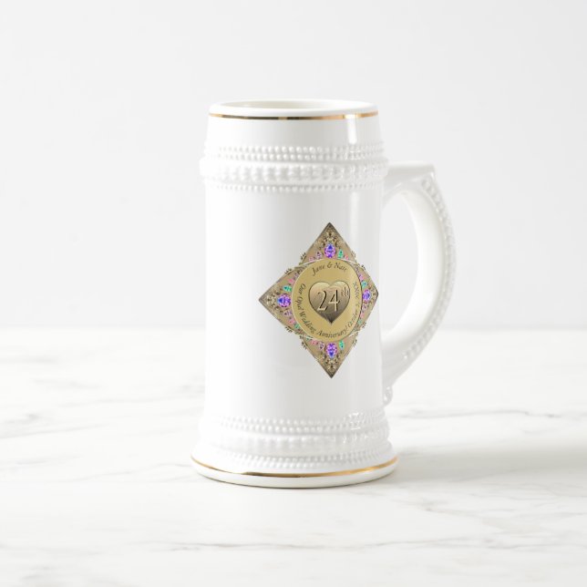 24th Opal Wedding Anniversary Mug (Front Right)