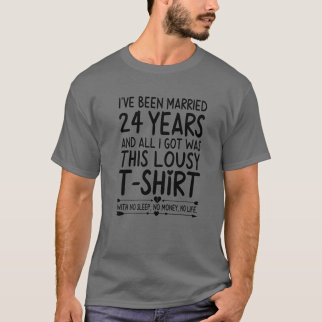 24Th Wedding Anniversary For Her T-Shirt (Front)