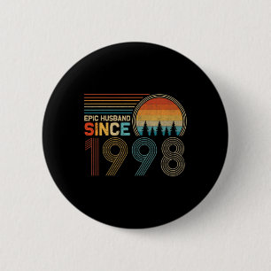 24th Wedding Anniversary for Him Epic Husband Sinc 6 Cm Round Badge
