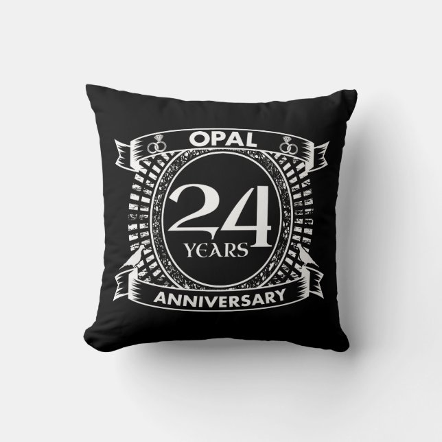 24TH wedding anniversary opal Cushion (Front)