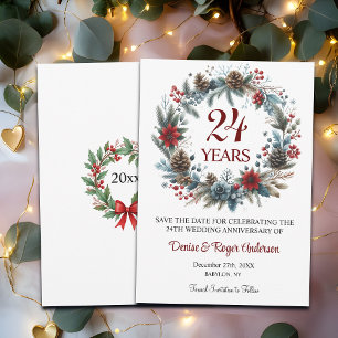 24th Wedding Anniversary Winter Save The Date