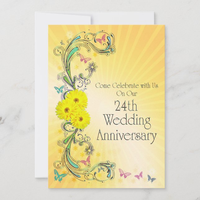 24th Wedding Anniversay Party Invitation (Front)