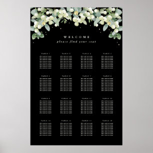 24x36" 16 Tables of 8 Seating Chart Poster