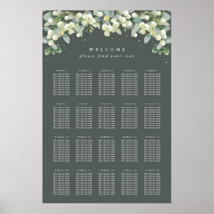 24x36" 20 Tables of 10 Seating Chart Poster