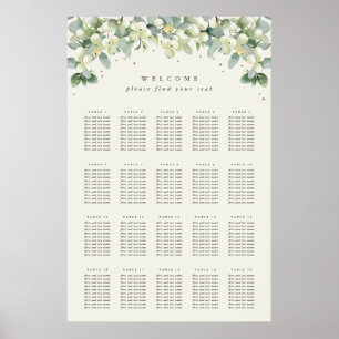 24x36" 20 Tables of 10 Seating Chart Poster