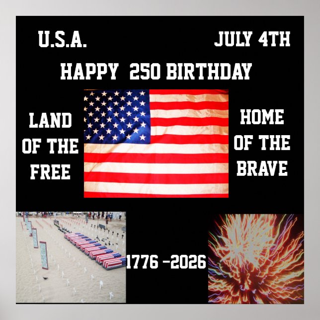 250 AMERICA  BIRTHDAYDAY poster (Front)